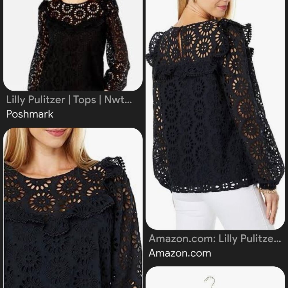 Lilly Pulitzer Caroline Lace Top Size Large